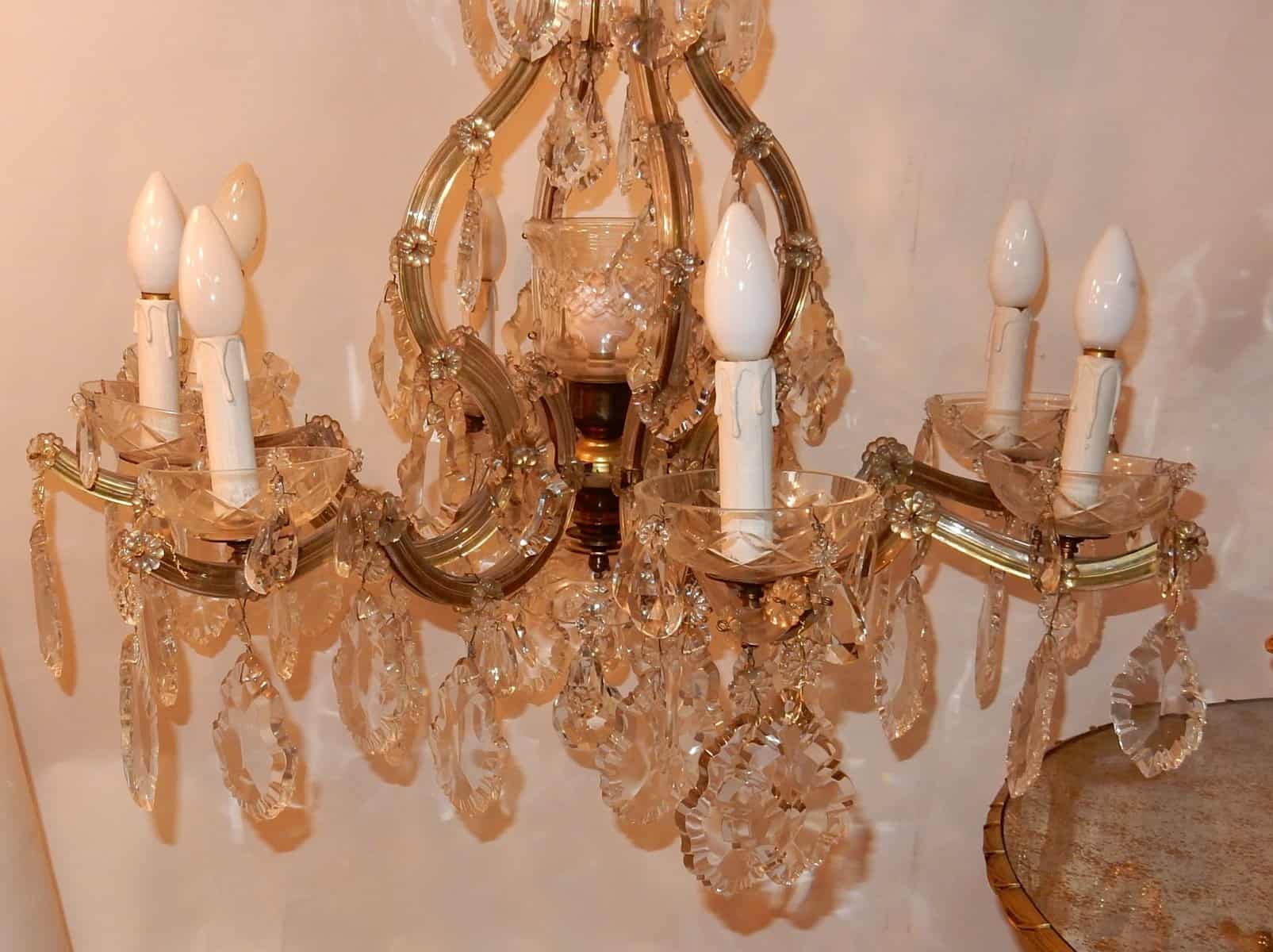 1920/40′ Lustre Cage Marie Thérèse en Cristal de Bohême – Image 5