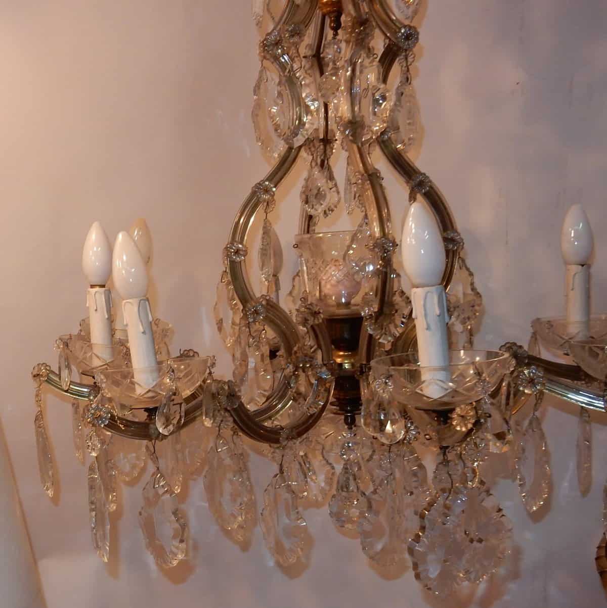 1920/40′ Lustre Cage Marie Thérèse en Cristal de Bohême – Image 7