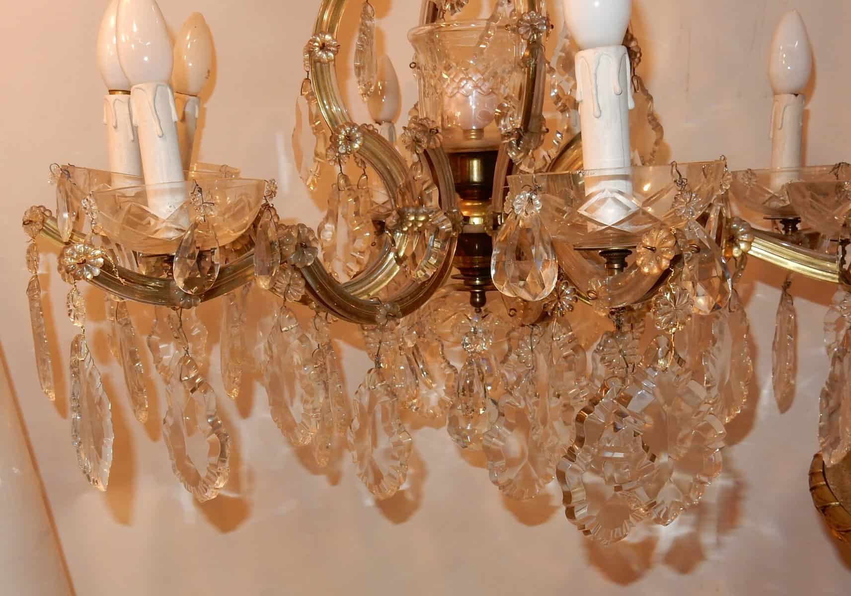 1920/40′ Lustre Cage Marie Thérèse en Cristal de Bohême – Image 8