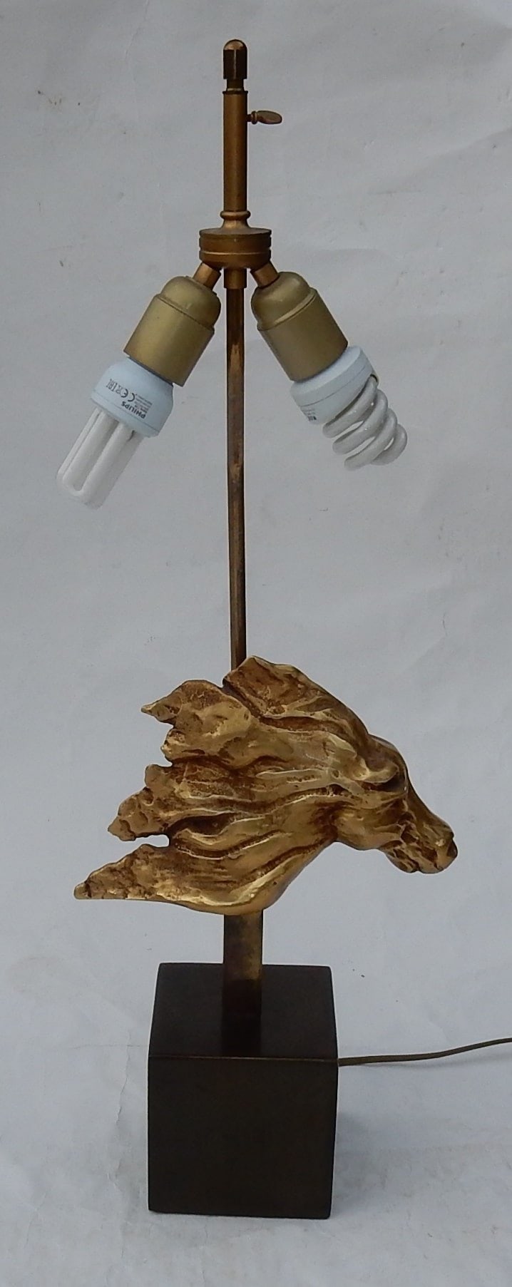 1970′ Lampe Décor De Tête De Cheval Bronze Doré DLG Duval Brasseur Non Signée – Image 8