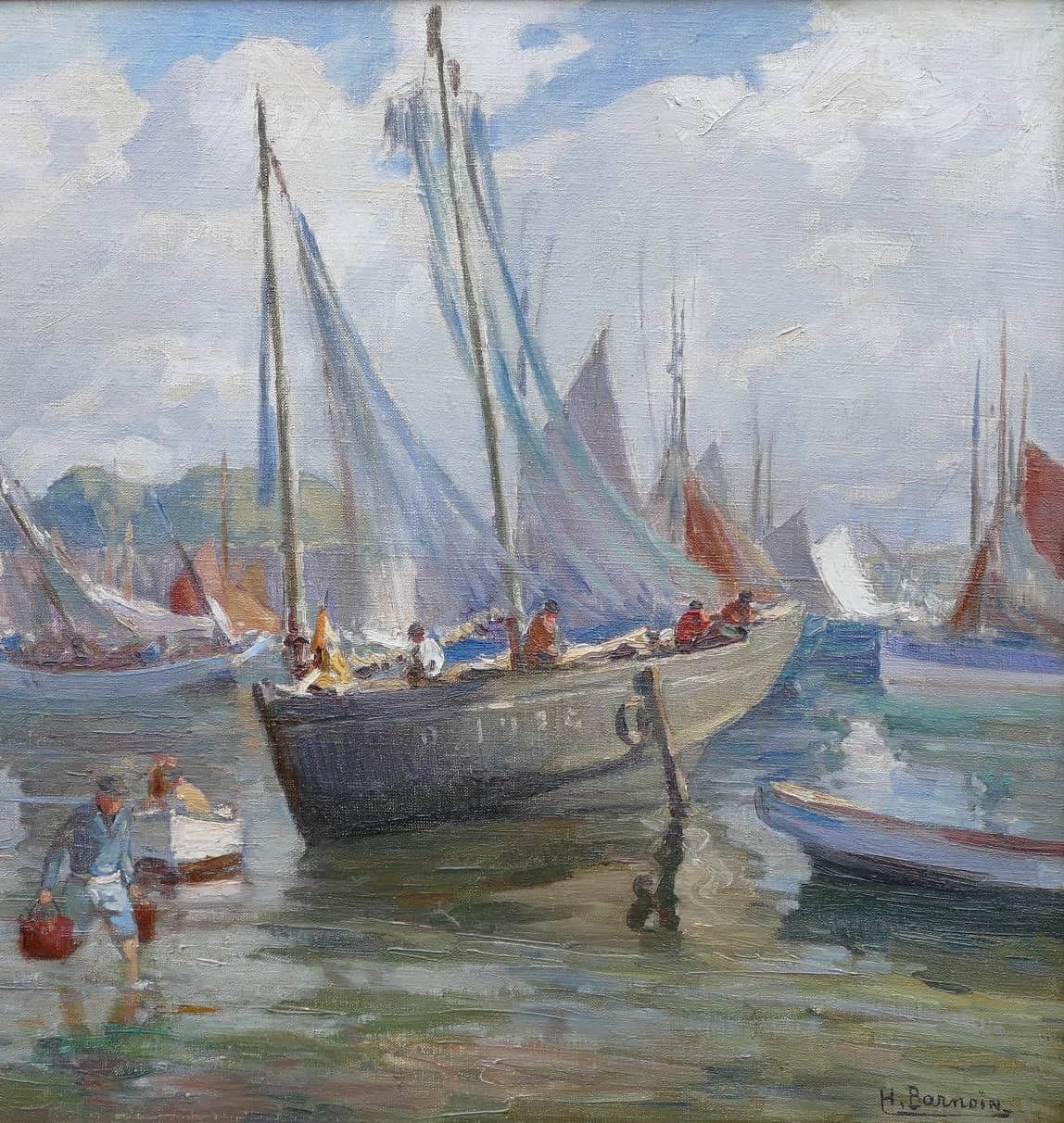 BARNOIN Henri tableau 20ème siècle Bretagne port de Concarneau Peinture huile sur toile signée – Image 5