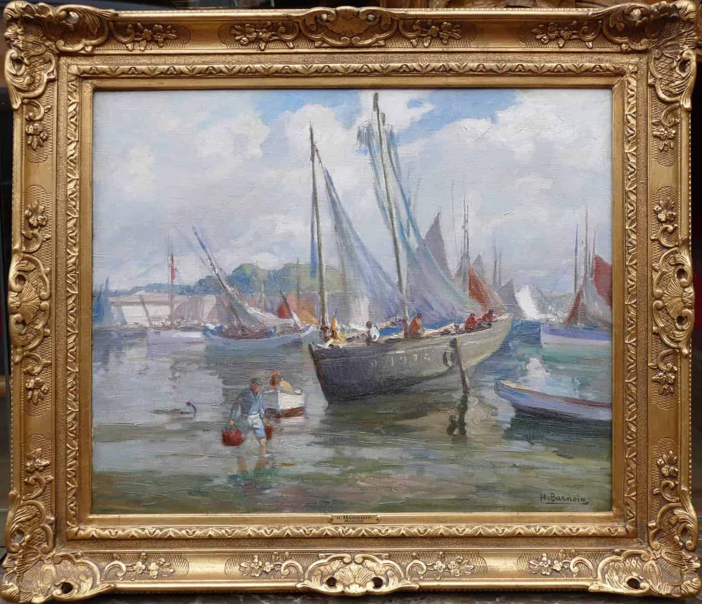 BARNOIN Henri tableau 20ème siècle Bretagne port de Concarneau Peinture huile sur toile signée – Image 8