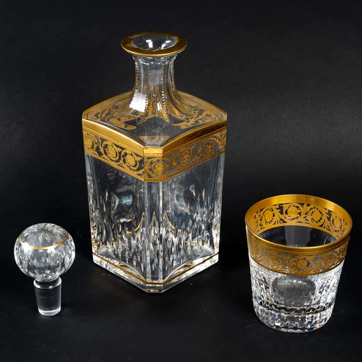 Cristallerie Saint Louis Ensemble à Whisky Modèle Thistle Or – Image 5