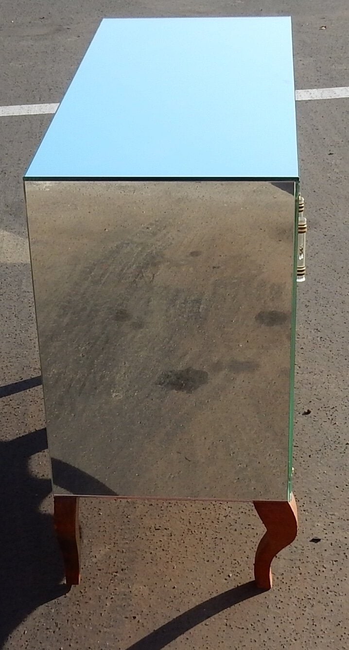 1940/50′ Buffet Art Déco Miroir 2 Portes 2 Poignées Verre – Image 7