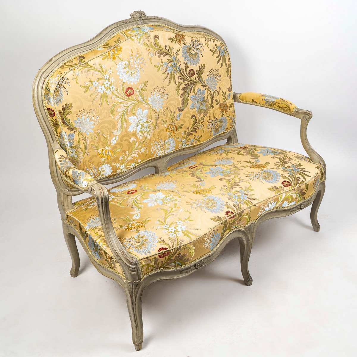 Canapé d’époque Louis XV en Hêtre Laqué estampillé par Jean-Baptiste Delaunay, Vers 1770 – Image 6