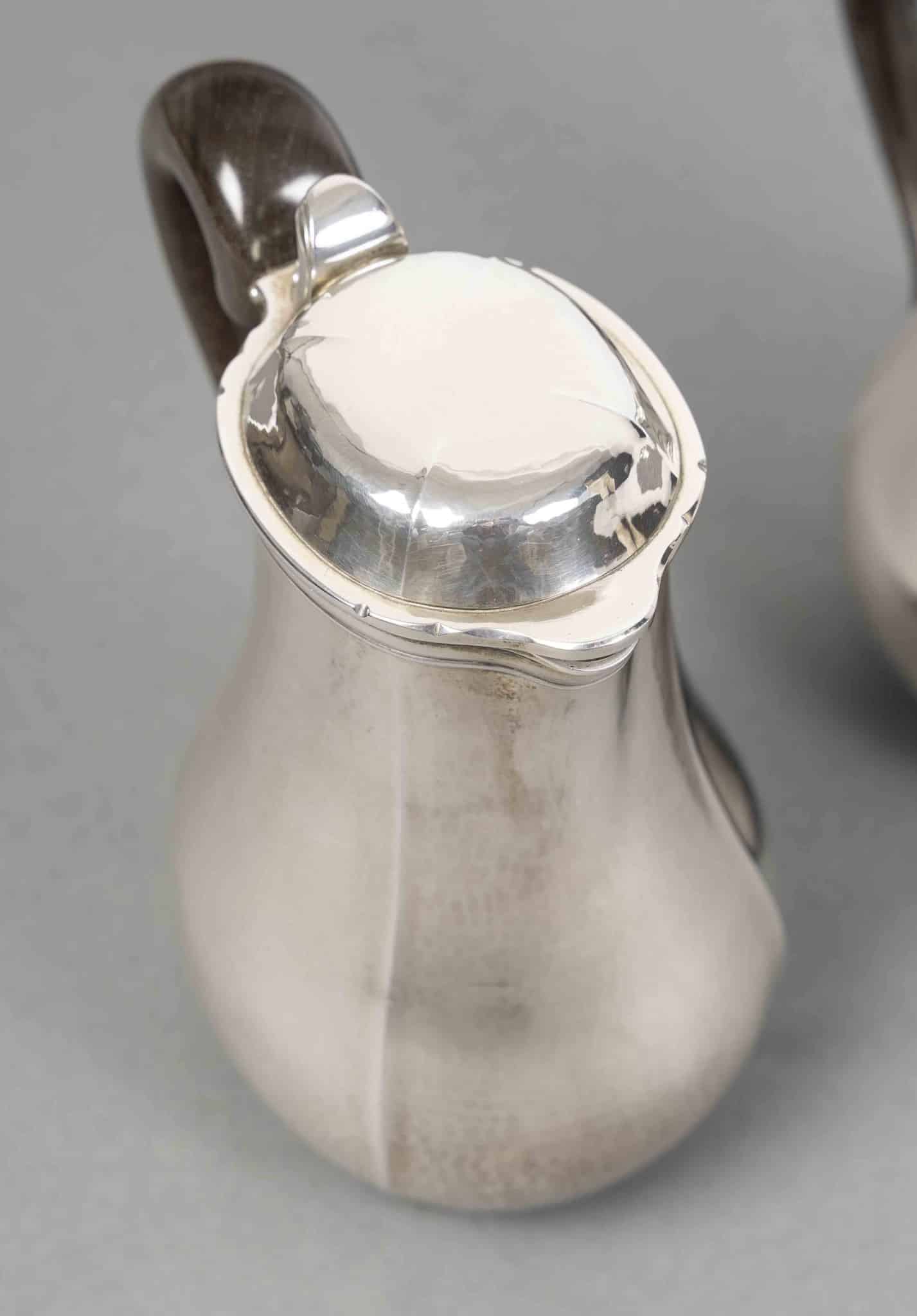 G. LECOMTE – Service thé café 4 pièces argent massif époque ART DECO 1925 – Image 4