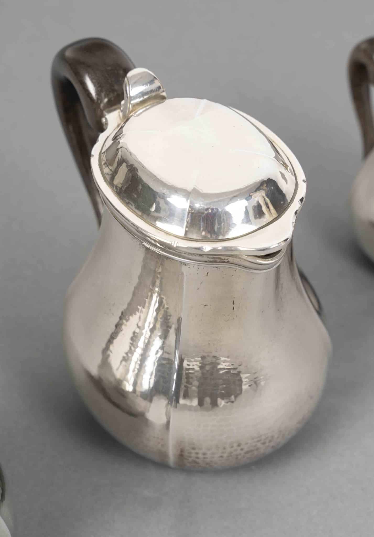 G. LECOMTE – Service thé café 4 pièces argent massif époque ART DECO 1925 – Image 5