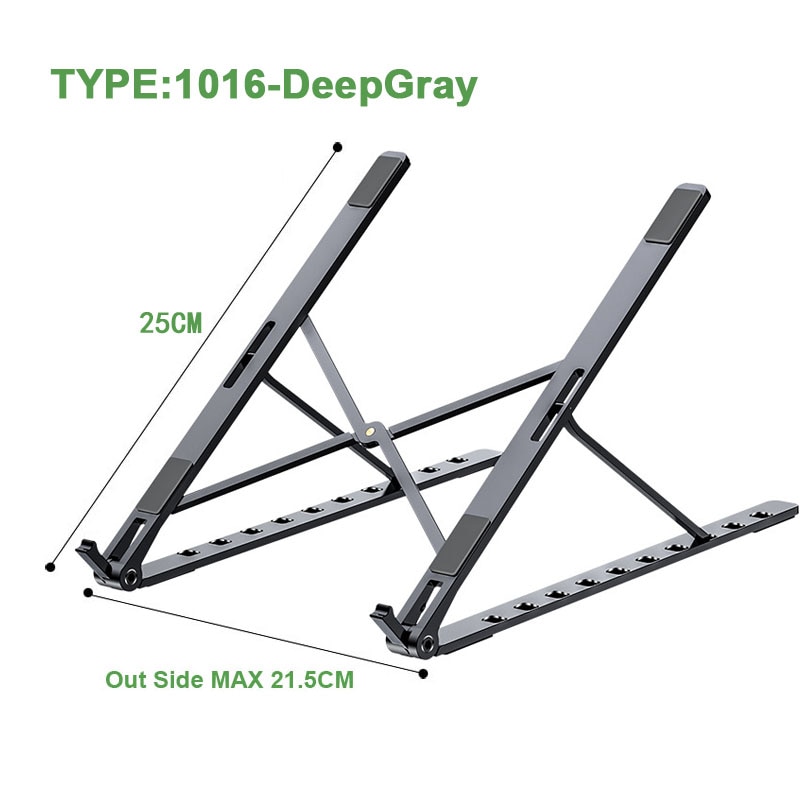 Support pour ordinateur portable X Style réglable pliable en alliage d’aluminium bureau bureau support pour ordinateur portable pour 7-15 pouces Macbook Pro Air – Image 7