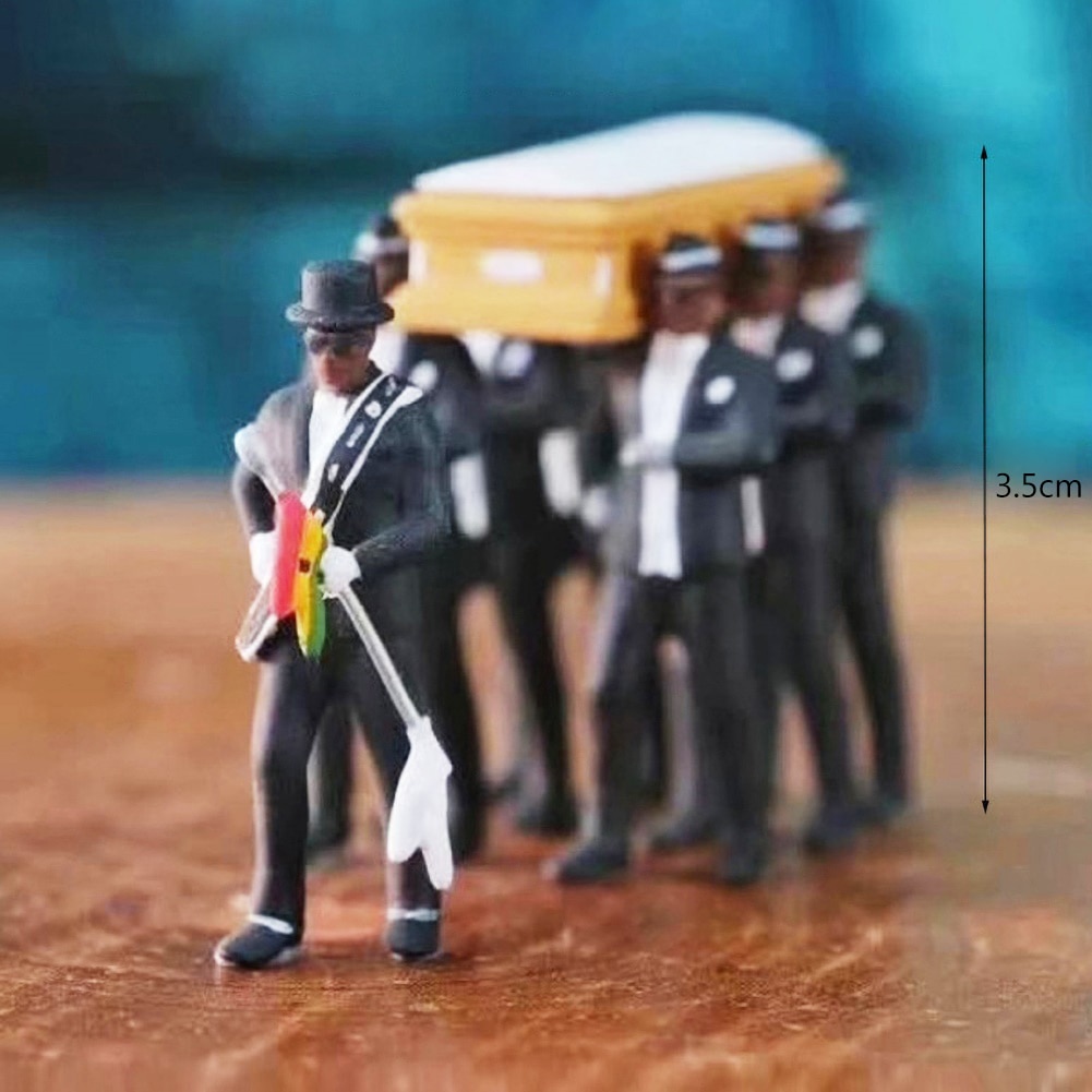 1:64 haute Simulation en plastique Ghana cercueil funéraire danse Pallbearer équipe modèle exquis exécution Action Figure voiture décor – Image 6