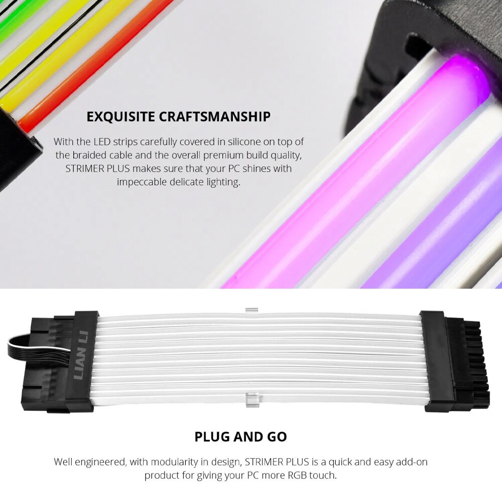 Formulamod-câble d’extension pour carte mère et carte graphique, Atx 24 broches et pcie 8 broches, avec éclairage a-rgb – Image 3