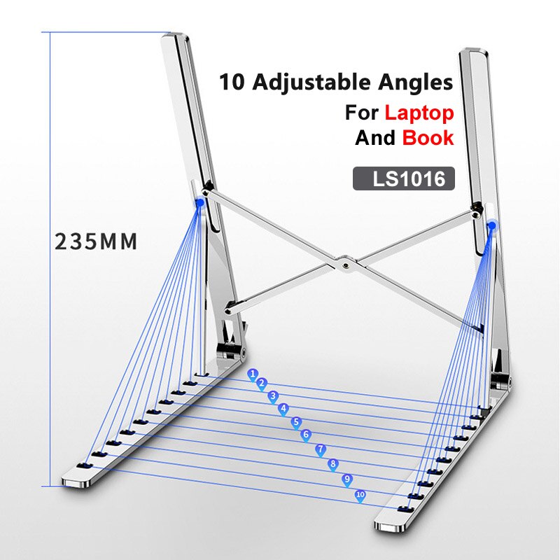 Support pour ordinateur portable X Style réglable pliable en alliage d’aluminium bureau bureau support pour ordinateur portable pour 7-15 pouces Macbook Pro Air – Image 3