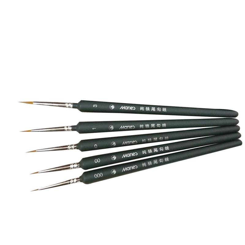 Ensemble de pinceaux professionnels en Nylon, pinceaux miniatures, 5 pièces, brosse pour peinture acrylique, stylo fin à crochet, fournitures d’art peint à la main A3 – Image 3