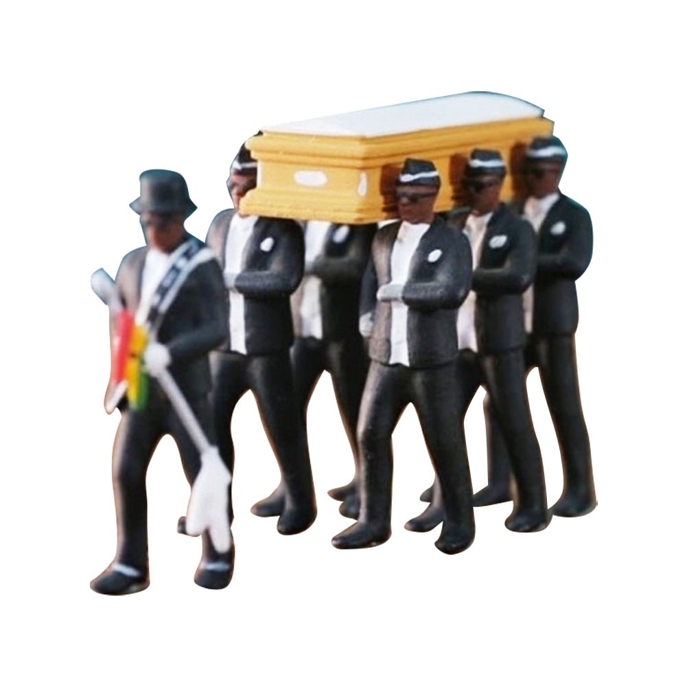 1:64 haute Simulation en plastique Ghana cercueil funéraire danse Pallbearer équipe modèle exquis exécution Action Figure voiture décor – Image 4