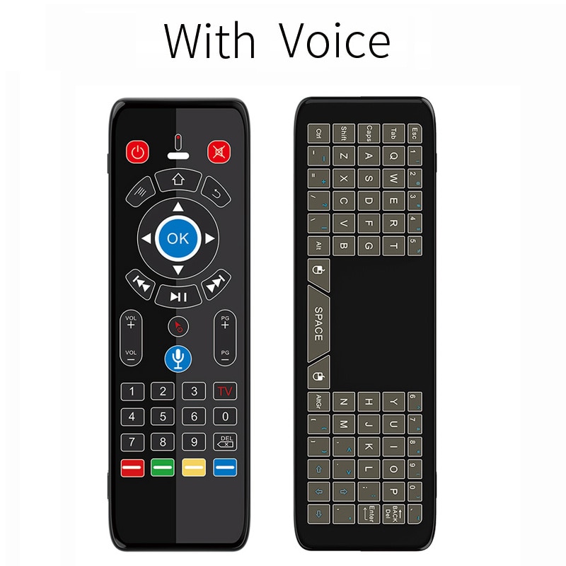 7 couleurs rétro-éclairage pavé tactile jeu Mini clavier pour Air souris voix télécommande gyroscope portée 2.4G IR LED lumière pour TV Box Smart TV – Image 8