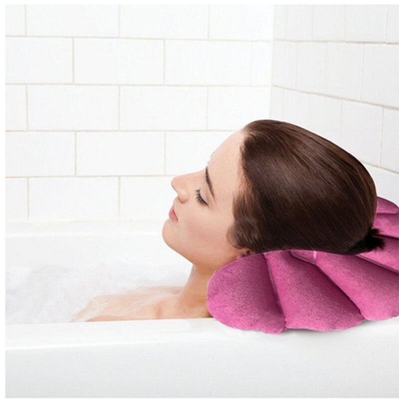 Doux accueil Spa gonflable bain oreiller tasses coquille en forme de cou baignoire coussin soutien oreiller baignoire coussin couleur aléatoire (random color) – Image 4