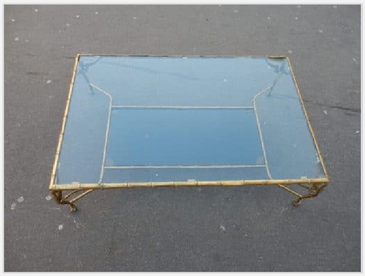 1950/70′ Table Basse en Bronze Aux Cygnes et Ses 6 Bouts de canapés – Image 6