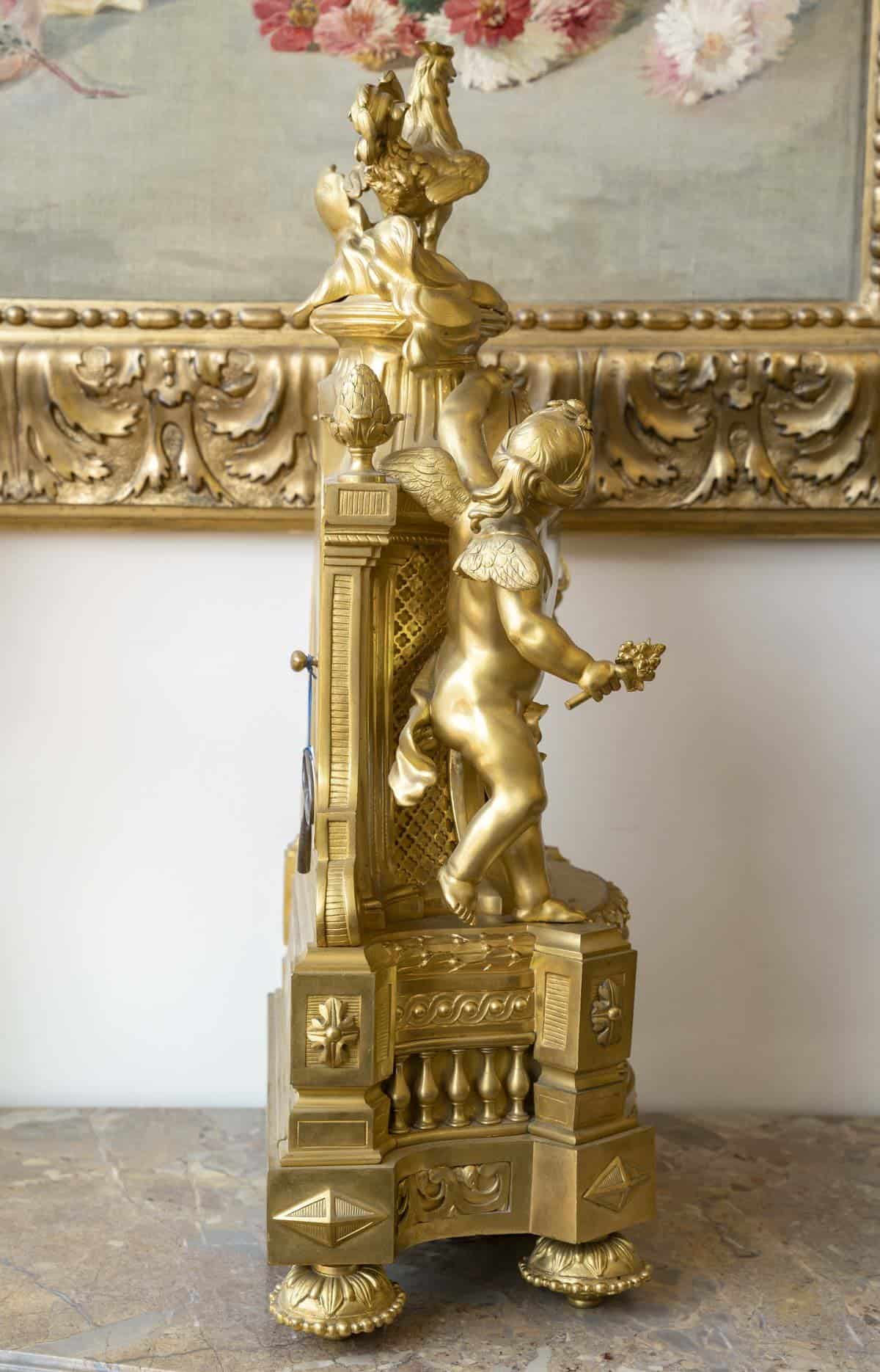Une Pendule Au Coq En Bronze Doré époque XIXème Siècle – Image 8