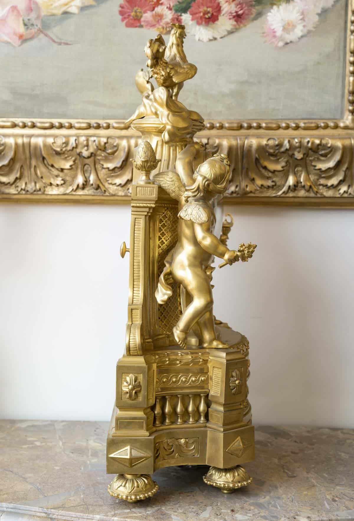 Une Pendule Au Coq En Bronze Doré époque XIXème Siècle – Image 9