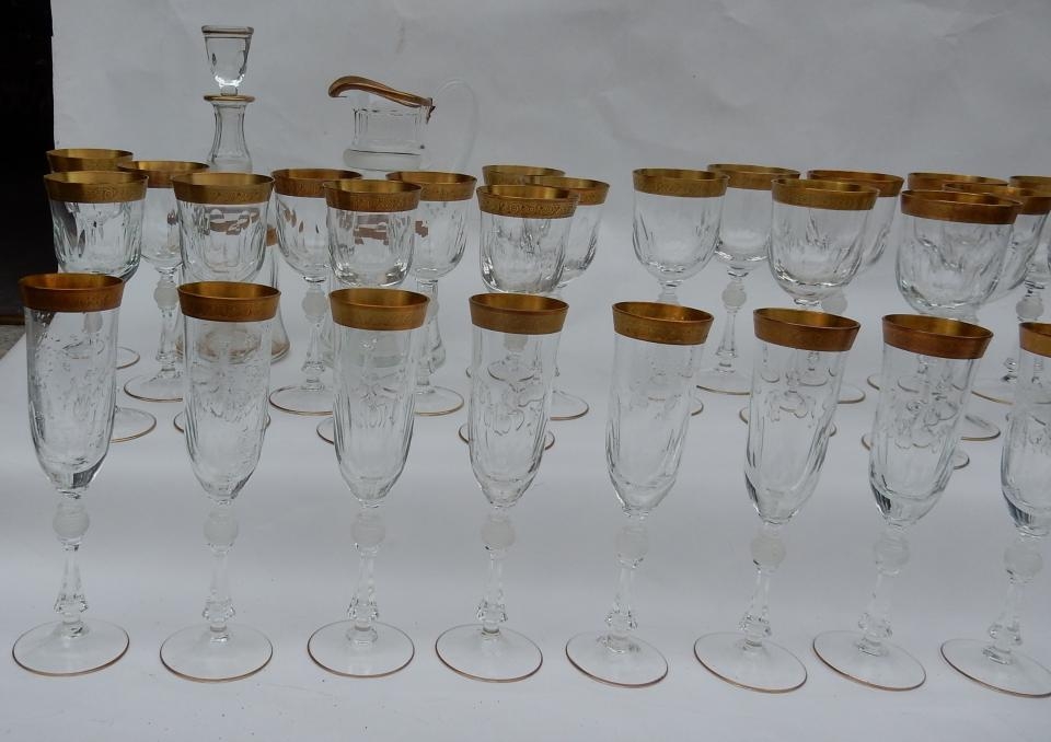 1950′ Service En Cristal De Moser 54 Pièces – Image 3